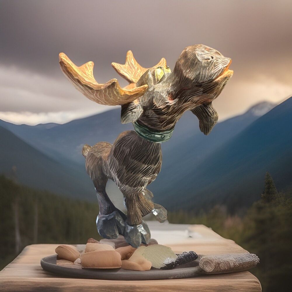 bobblehead Christmas Moose 5.5”‎ Tall